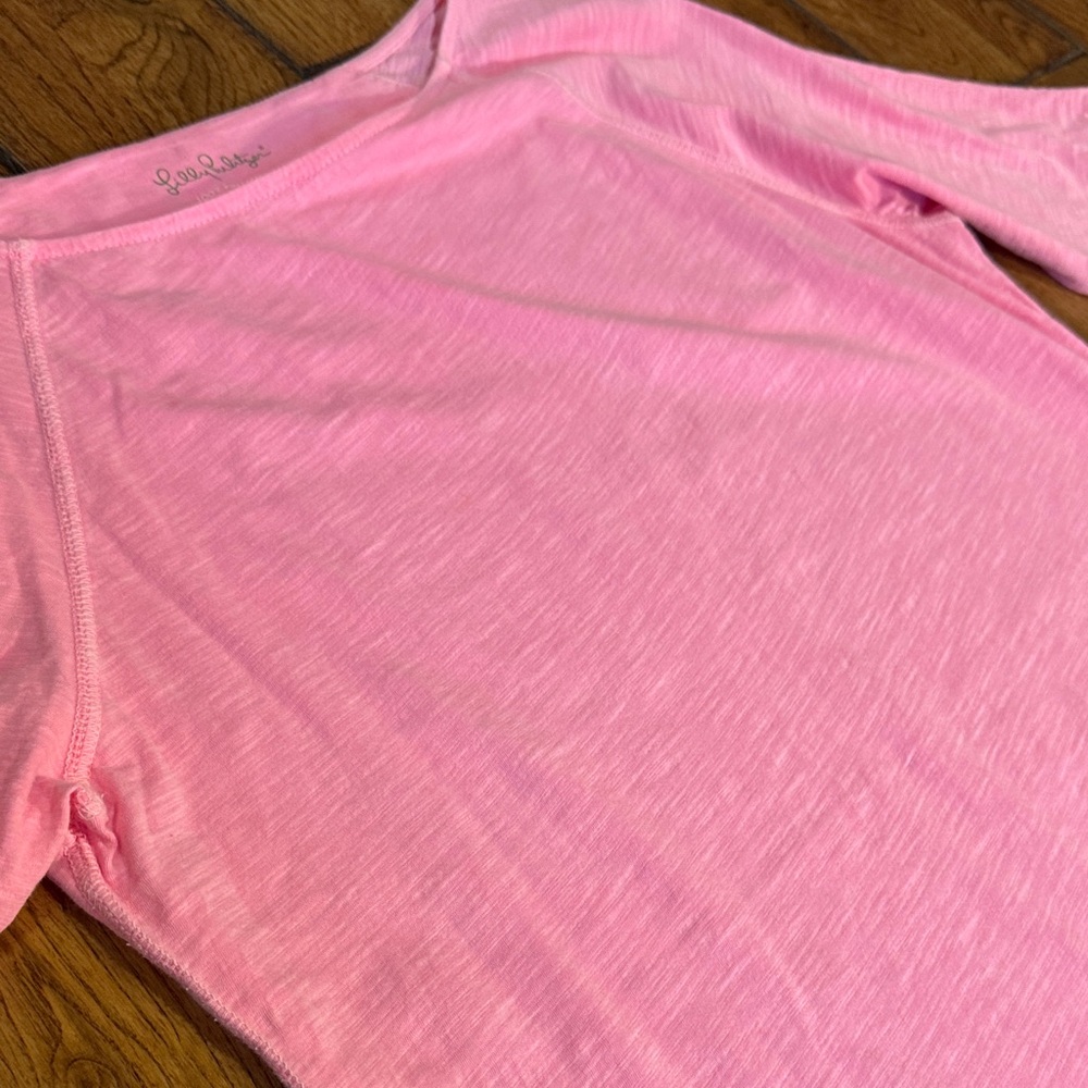 Lilly Pulitzer Pink Boatneck Roll-Sleeve Tunic - Picture 3 of 5